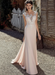 Simple Wedding Dress Pink Chiffon Illusion Neckline Sleeveless Court Train Applique Sheath Bridal Gowns