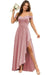 Pleated Corset Off-the-Shoulder Chiffon Bridesmaid Dress