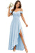 Pleated Corset Off-the-Shoulder Chiffon Bridesmaid Dress