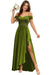 Pleated Corset Off-the-Shoulder Chiffon Bridesmaid Dress