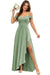Pleated Corset Off-the-Shoulder Chiffon Bridesmaid Dress