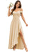 Pleated Corset Off-the-Shoulder Chiffon Bridesmaid Dress