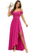 Pleated Corset Off-the-Shoulder Chiffon Bridesmaid Dress