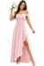 Pleated Corset Off-the-Shoulder Chiffon Bridesmaid Dress