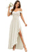 Pleated Corset Off-the-Shoulder Chiffon Bridesmaid Dress