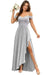 Pleated Corset Off-the-Shoulder Chiffon Bridesmaid Dress