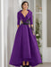 V-Neck A-Line Princess Floor-Length Mother of the Bride Dress with 3/4 Sleeves Appliques and Beading
