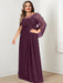 Plus Size Floor-Length Mother of the Bride A-Line Dress with Scoop Neckline Pleats and Sequins