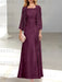 2 A-Line/Princess Scoop Mother of the Bride Dresses with Pleated & Lace Appliques Floor-Length