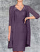 Plum Knee-Length V-Neck Sheath/Column Mother of the Bride Dresses