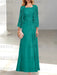 2 A-Line/Princess Scoop Mother of the Bride Dresses with Pleated & Lace Appliques Floor-Length