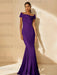Minimalist Off-the-Shoulder Mother of the Bride Dresses in Trumpet/Mermaid Style with Detachable Flower
