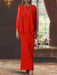 Floor-Length Scoop Neck Sheath Dress with Long Sleeves and Jacket for the Mother of the Bride