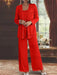 Sequined Chiffon Pantsuits for the Mother of the Bride with Jacket