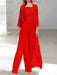 Floor-Length Square Neck Chiffon Mother of the Bride Pantsuit with Jacket & Side Split
