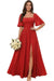 Square Neck Ruffle Sleeve Chiffon Bridesmaid Dress with Slit