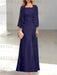 2 A-Line/Princess Scoop Mother of the Bride Dresses with Pleated & Lace Appliques Floor-Length