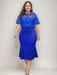 Plus Size Tea-Length Mother of the Bride Dresses with Appliques Trumpet/Mermaid Scoop Half Sleeves