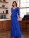 V-Neck Chiffon Jumpsuit with Ruched Detail and 3/4 Sleeves for the Mother
