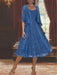 Princess A-Line Tea-Length Mother of the Bride Dress with Scoop Neck Half Sleeves Appliques and Jacket