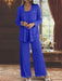 Sequined Chiffon Pantsuits for the Mother of the Bride with Jacket
