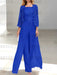 Floor-Length Square Neck Chiffon Mother of the Bride Pantsuit with Jacket & Side Split
