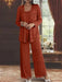 Sequined Chiffon Pantsuits for the Mother of the Bride with Jacket