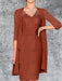 Rust Knee-Length V-Neck Sheath/Column Mother of the Bride Dresses