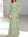 2 A-Line/Princess Scoop Mother of the Bride Dresses with Pleated & Lace Appliques Floor-Length