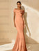 Minimalist Off-the-Shoulder Mother of the Bride Dresses in Trumpet/Mermaid Style with Detachable Flower