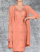 Salmon Knee-Length V-Neck Sheath/Column Mother of the Bride Dresses