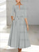 Ankle-Length Mother of the Bride A-Line Dress with Half Sleeves and Pockets