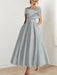 Off-the-Shoulder Sleeveless A-Line Princess Ankle-Length Mother of the Bride Dress with Bow(s)