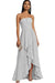 Strapless Pleated Chiffon High-Low Bridesmaid Dress