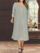 Silver V-Neck Long-Sleeve Tea-Length Plus Size Mother of the Bride Dress with Jacket and Sequins