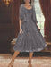 Princess A-Line Tea-Length Mother of the Bride Dress with Scoop Neck Half Sleeves Appliques and Jacket