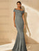 Minimalist Off-the-Shoulder Mother of the Bride Dresses in Trumpet/Mermaid Style with Detachable Flower