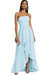 Strapless Pleated Chiffon High-Low Bridesmaid Dress