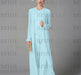 Long-Sleeve Chiffon Mother of the Bride Pantsuit with Jacket and Sequins