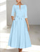 Ankle-Length Mother of the Bride A-Line Dress with Half Sleeves and Pockets