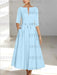Ankle-Length Mother of the Bride A-Line Dress with Half Sleeves and Pockets