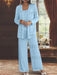Sequined Chiffon Pantsuits for the Mother of the Bride with Jacket