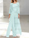 Floor-Length Square Neck Chiffon Mother of the Bride Pantsuit with Jacket & Side Split