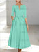 Ankle-Length Mother of the Bride A-Line Dress with Half Sleeves and Pockets