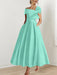 Off-the-Shoulder Sleeveless A-Line Princess Ankle-Length Mother of the Bride Dress with Bow(s)