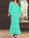 Plus Size V-Neck Ankle-Length Sheath/Column Mother of the Bride Dresses with Sequins & Jacket