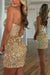 Sparkly Gold Strapless Tight Short Corset Homecoming Dress with Sequins