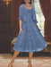 Princess A-Line Tea-Length Mother of the Bride Dress with Scoop Neck Half Sleeves Appliques and Jacket