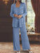 Sequined Chiffon Pantsuits for the Mother of the Bride with Jacket