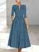 Ankle-Length Mother of the Bride A-Line Dress with Half Sleeves and Pockets